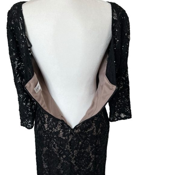 Emma Street Lace Gown with Sash Three-Quarter Sleeves Dress Black Color … - Picture 6 of 12